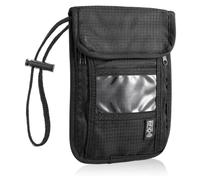 UlifeBetter Travel Neck Wallet, RFID Blocking Black Passport Holder for Travel Neck Wallet, Waterproof Neck Pouch Bag Pouch Neck Money Pouch with Adjustable Strap, black, size is 19*14cm/7.5*5.5in,