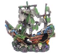Ulifery Aquarium Boat Shipwreck Sunken Pirate Ship Resin Fish Tank Decorations Aircraft Carrier for Betta Super Large XXL for 55-75 Gallon Tank