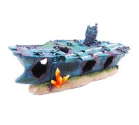 Ulifery Aquarium Shipwreck Sunken Pirate Ship Resin Fish Tank Decorations Aircraft Carrier for Betta Super Large XXL for 55-75 Gallon Tank