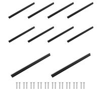 Ulifestar 10 Pack Modern Black Aluminum Cabinet Pulls, 12.6 inches Center to Center, Easy to Install with Screws