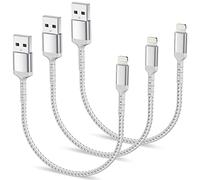 ULIFTUS iPhone Charging Cable Short, 0.2M 3Pack Braided USB A to Lightning Cable 20cm Original iPhone Fast Charging Cable Compatible with Apple iPhone 14 13 12 11 Pro Max Xs Xr X 8 7 6 Plus SE iPad
