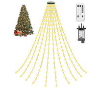 ULIGHTOWN Christmas Tree Lights with Ring, 2M X10 Strands 200 LEDs Warm White Xmas Lights, Waterproof/Remote Control/Timer/Indoor/Outdoor Fairy Lights for 5-8fFT Christmas Tree Decor