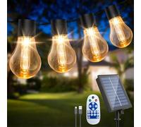 ULIGHTOWN Solar Festoon Lights Outdoor,14M/46FT Edsion Solar String Lights with 25 Shatterproof Bulbs,USB Port & Remote,8 Modes & 4 Brightness, IP65 Waterproof Garden Lights for Gazebo Patio Party
