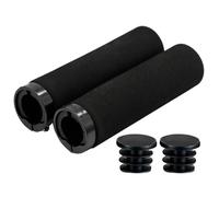 ULIJTH 1 Pair Bike Grips With End Plugs Single On Handlebar Soft Comfortable Sponge Handle Grips For Mountain Ergonomic Mountain Bike Handle