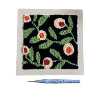 ULIJTH 25x25cm Embroidery Sewing Craft With Wooden Frame Needle Pen Flower Pattern Fabric Painting Handmade Materials Set Fabric Painting Craft
