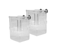 ULIJTH 2Pcs Aquarium Breeding Box With Double Compartment For Safe Fish Incubation Suction Cup Isolation Container Fish Hatchery Tanks