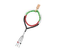 ULIJTH Adjustable Glass Bead For Ramadans Celebrations Handmade Tassels Hand Chain With Multicolor Crystal Beads Tassels For Women