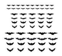 ULIJTH Bat Sticker With LED Light Halloween Decoration Adhesive PVC Clings Realistic Wall Decals For Living Room Classroom Halloween Led Light