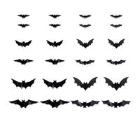 ULIJTH Bat Sticker With LED Light Halloween Decoration Adhesive PVC Clings Realistic Wall Decals For Living Room Classroom Halloween Led Light