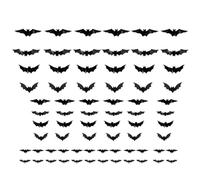 ULIJTH Bat Sticker With LED Light Halloween Decoration Adhesive PVC Clings Realistic Wall Decals For Living Room Classroom Halloween Led Light