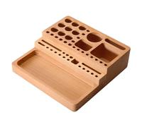 ULIJTH Beechwood Leather Tool Organizers With Multiple Slot Designs For Crafting And Efficient Workshop Storage Leathercraft Workspaces Storage