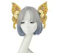 ULIJTH Butterfly Veil Hair Accessory With Baroques Pearls Gothic Role Play Head Accessory For Gothic Fairys Costume Parties