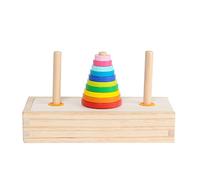 ULIJTH Children's Game Stacking Building Hanoi Tower Educational Toy With Wooden Tray Portable Educational Early Toys Math Games For Kindergarten For Kids Wooden Role Playing For Kids By