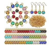 ULIJTH Colors Crystal Birthstone Charms Beads Pendant With Rings Mixed Handmade Round Crystal Charm For Jewelry Necklace Necklace Supplies