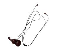 ULIJTH Elegant Wood Gourd Pendant Necklace User Friendly Wood Gourd Pendant Necklace With Leather Cord For Modern Aesthetics