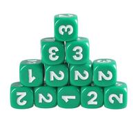 ULIJTH Pack Of 12 Assorted Color Rounded Corner 13mm Dices Cubes With Large Number Kids Acrylic 6 Sided Educational Set Teaching Set