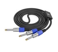 ULIJTH Professional 6.35mm Male To 2x6.35mm Male Adapter Wire Stereo Y Type Cable Cord For Studio And Live Performances