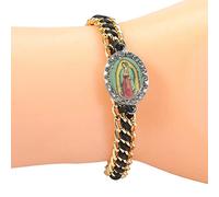 ULIJTH Religion Alloy Virgin Handmade Braid Bracelets are Given to Men Or Women As Gifts and Prayer 4 Color Can Choose Virgin for Braid for Religious for Catholic