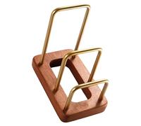 ULIJTH Space Saving Cutting Board Holder With Nonslip Wooden Base Countertop Storage Rack Chopping Board Organiser Stand