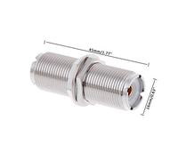 ULIJTH UHF SO239 Female To Female Nut Bulkhead Panel Mount Adapter Connector Strai Connector Pigtail Cable Plug Adapter Socket Coaxial Cord Solder Bulkhead Panel Press Electrical Outlet