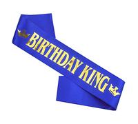 Ulikee 'Birthday King' Sash, Blue Sash with Gold Foil for Men 16th 18th 21st 30th 40th 50th 60th Birthday Party Suppiles