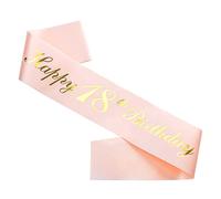 Ulikee Happy 18th Birthday Sash Rose Gold, 18th Birthday Satin Sash Birthday Gift for Girls 18th Birthday Party Decoration Suppiles Favours