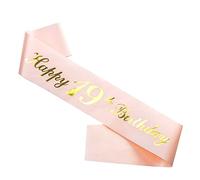 Ulikee Happy 19th Birthday Sash Rose Gold, 19th Birthday Satin Sash Birthday Gift for Girls 19th Birthday Party Decoration Suppiles Favours