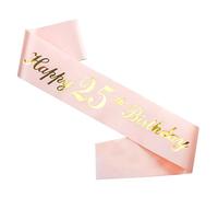 Ulikee Happy 25th Birthday Sash, Rose Gold, Satin Birthday Sash for Girls, Age 25, Party Decoration, Supplies, Favours