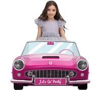 Ulikee Pink Convertible Car Photo Booth Props, Hot Pink Princess Selfie Frame Giant Photo Booth for Kids Girls Women Birthday Party Wedding Bridal Shower Hen Party Supplies (37.8 * 22.9inch)