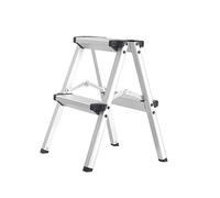 ULIKEUS 2 Step Ladder Double-Sided Folding Step Up Stool Heavy Duty Hop Up Aluminium Platform 330 lbs Multi-Purpose DIY Indoor Outdoor for Home, Kitchen, RV, Garage