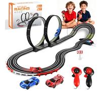 Ulikey Electric Car Track, Toy Car Racing Tracks, Electric Circuit Set with 2 Cars and 360° Buckle, Electric Racing Circuit Gift for Boys and Girls