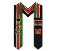 Ulikuwa Kenya Graduation Stole 2025, Kenya Graduation V Shape Stole Sash, Graduation Gifts, Kenya- Black-6, 4.9x35.8
