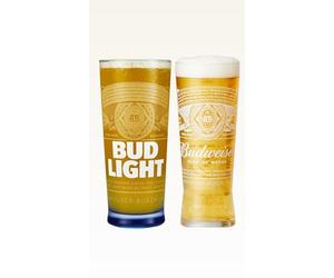 Ulimate Budweiser Pint Glasses Pack | Pint Glass | Offical Mercandise | 1x Budweiser 1x Bud Light | Bud | King of Beers | Man Cave | Pints at Home | Accessories | PerfectDraft |