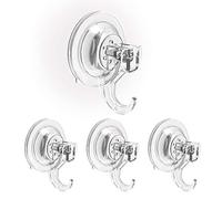 Ulinek Suction Hooks, 4 Pack Bathroom Shower Wall Door Wreath Glass Window Hanging Suction Cups Sucker Hooks Kitchen Utensil Handbag Key Coat Towel Holder Hanger Heavy Duty Max Holding 3 KG