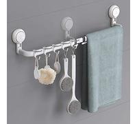 Ulinek Towel Rail Suction Cup, Bath Towel Bar 64cm / 36cm Sucker Hook No Drilling Wall Mounted Towel Rack Reusable with Powerful Force Towel Holder for Shower Bathroom Kitchen