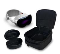 ULIONTAC Virtual Reality Headset Case - 1000D Nylon Carrying Case for Apple Vision Pro Meta Quest VR Headset Storage Bag for Head Hair Accessories, black