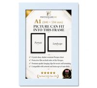 Ulisia Enterprise A1 (840x594) mm, White Wooden effect Photo frame, Maxi Poster/Picture frames For wall mount/freestanding (Available in Black white Oak and Walnut colors)