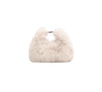 Ulisty Women Small Faux Fox Fur Clutch Bag Mini Furry Evening bag Plush Shoulder Bag Crossbody Bag Hobo Bag Handbag beige