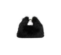 Ulisty Women Small Faux Fox Fur Clutch Bag Mini Furry Evening bag Plush Shoulder Bag Crossbody Bag Hobo Bag Handbag black