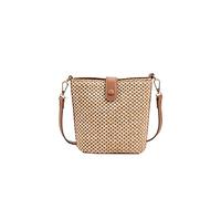 Ulisty Women Small Straw Bag Mini Woven Bucket Bag Summer Beach Bag Fashion Crossbody Bag Shoulder Bag Handbag Brown