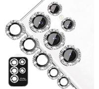 ULITIQ Compatible with Samsung Galaxy S25 Ultra Camera Lens Protector Glitter, S25 Ultra Camera Protector Bling, Camera Cover with Sparkle Ring Clear Tempered Glass, Case Friendly, (Silver)