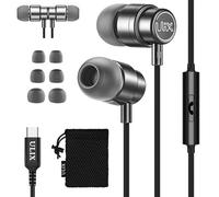 UliX RIDER USB C Headphones, 5 Years Warranty, Magnetic USB-C Earbuds for iPhone 16 15 Pro Max Plus Samsung Galaxy S24 S23 Ultra S22 S21 FE S20 Z Flip 3 Fold 4 A53 A54, USB Type C Earphones - Grey