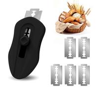 Uliya Professional Magnetic Bread Lame Set Retractable Dough Scoring Tool with 5 Replaceable Blades, Safety Push-Pull Design for Artisan Bread Scoring, Perfect for Home Bakers (Black)