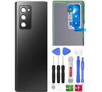ULK Z Fold 2 Back Glass Replacement WCamera Lens and Pre-Installed Tape for Samsung Galaxy ZFold 2 SM-F916 5G Version Z Fold2 5G F916 Back Glass Housing Cover Part + Tools (Black)