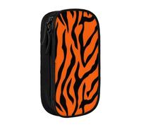 ULKMFFCF Abstract Tiger Stripes Printed Students Pencil Case Pen Bag,Black - Large Capacity Stationery Pouch Pencil Box with Zipper for School Office Travel and Makeup