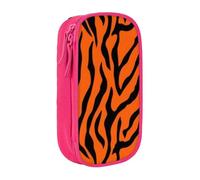 ULKMFFCF Abstract Tiger Stripes Printed Students Pencil Case Pen Bag,Pink - Large Capacity Stationery Pouch Pencil Box with Zipper for School Office Travel and Makeup