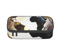ULKMFFCF Abstract World Globe Printed Pencil Case with Compartments - Large Capacity Pen Case Bag Pouch Holder Makeup Bag for School, Office, Travel