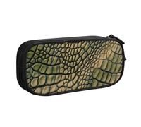 ULKMFFCF Alligator Skin Printed Pencil Case Pen Bag,Black - Cute Students Stationery Pouch Pencil Box with Zipper for School Office Travel and Makeup