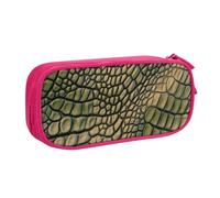 ULKMFFCF Alligator Skin Printed Pencil Case Pen Bag,Pink - Cute Students Stationery Pouch Pencil Box with Zipper for School Office Travel and Makeup