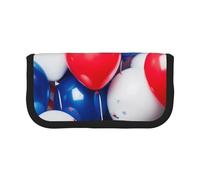 ULKMFFCF American Flag Balloons Printed Canvas Pencil Case - Large Capacity School Office Organizer Pen Bag Cosmetic Bag